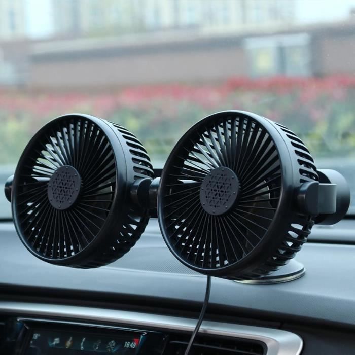 Ventilateur De Voiture 12V SUPAREE - 360° Rotatif - 2 Vitesses - Pour Siège Arrière Et Animaux