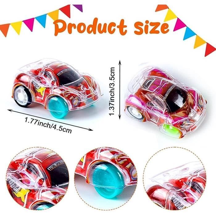 AWAVM - Lot De 24 Mini Voitures Friction - Voitures Jouets 4 Roues Motrices - Sans Batterie - Couleurs Variées - Dès 3 Ans