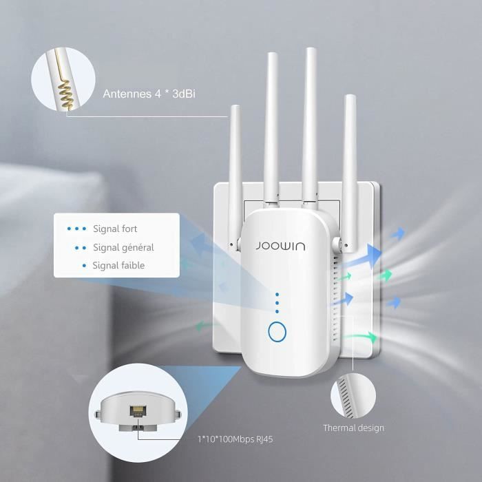 marque generique - I® routeur wifi puissant Routage à double fréquence  1200M à travers l'amplificateur de signal wifi sans fil intelligent  répéteur mur - Répéteur Wifi - Rue du Commerce