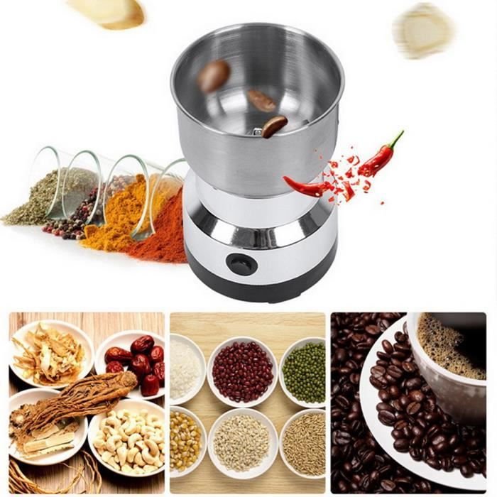 Folpus Moulin à Café Électrique – Broyeur Graines, Noix, Riz, Cacahuètes – Mini Et Puissant