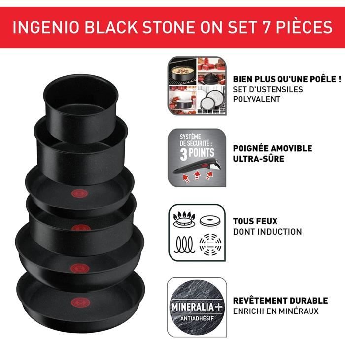 Tefal Ingenio Black Stone Kit de démarrage (20/28 cm + poignée