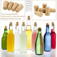 INCREWAY Lot de 12 bouchons en liège doux naturel pour bouteilles de vin et de bière - Quatre tailles de bouchons coniques - Grand et petit