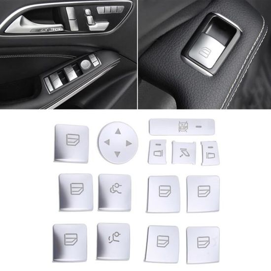 Autocollants Boutons Lève-Vitre Mercedes Benz Classe A B C E GLA CLA GLK ML GLE - Protection Intérieur