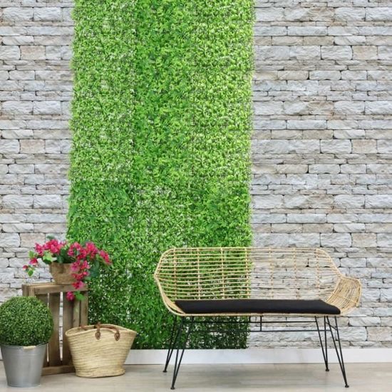 Mur Végétal Feuillage Artificiel H.40cm - Décoration Intérieur Maison  Bureau - Faux Feuillage Vert Mural Kit à Composer - AGU - Cdiscount Jardin