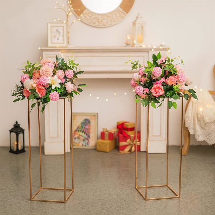 Vase Centre De Table En Métal Blanc - Style Minable/Rustique - Pour Mariage, Banquet - Neuf