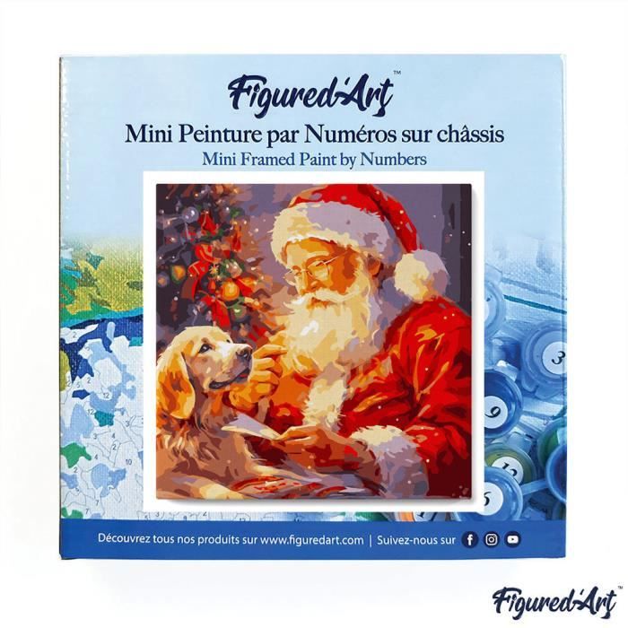 Mini Peinture par Numéros 20x20cm avec cadre Bonhomme de Neige et Chau