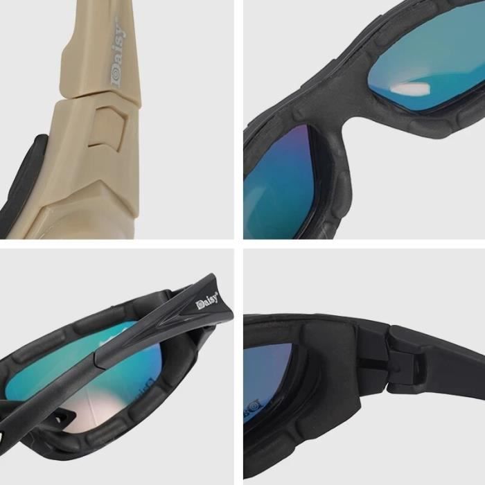 Pc noir Daisy C9 gafas de sol militares polarizadas lentes militares un prueba de balas 3 lentes X7 par Achat Vente lunettes de soleil Cdiscount