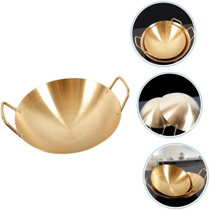 Marmite Coréenne En Aluminium Jaune Antiadhésive - Diamètre 16 Cm - Pour Ramen, Soupe, Curry - Idéale Cuisson Rapide, Légère