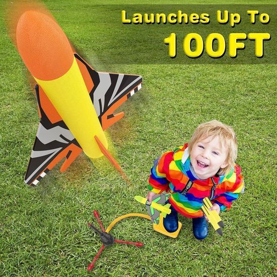 Jouet Lance-Fusée En Mousse - Fusée Qui Monte à 30m ! - Idéal Enfant 3-12 Ans Cadeau Anniversaire Noël
