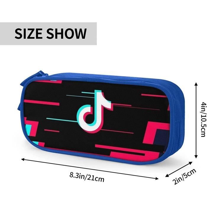 TIK Tok Pencil Pen Case WidePen Bag avec fermeture éclair Bleu[263