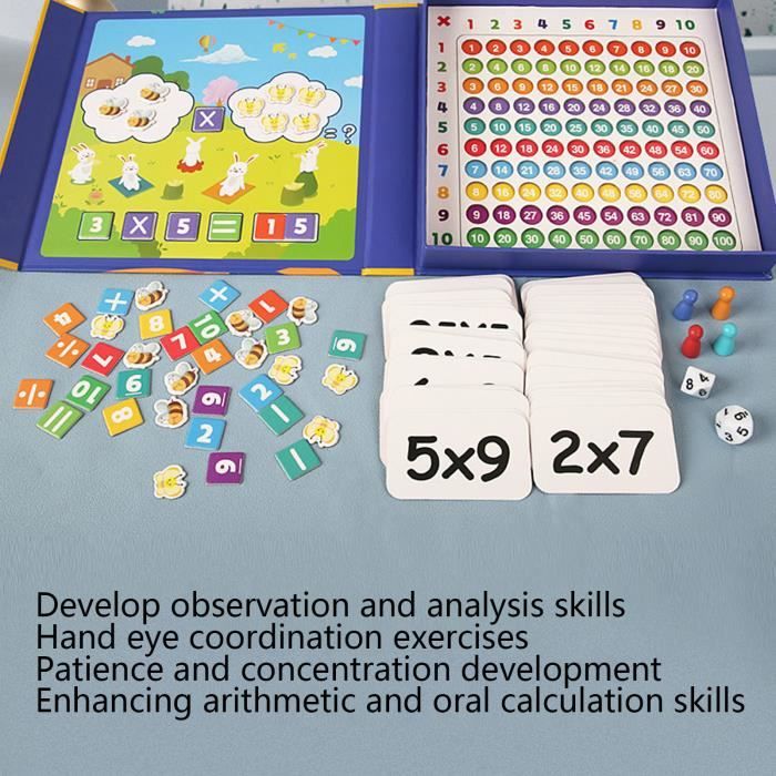 Plateau de jeu de mathématiques Tableau d'apprentissage des