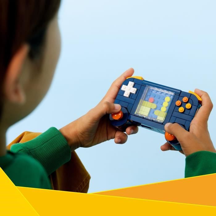 Console De Jeu Portable Rétro 26 Jeux En Briques - Design Mecha Cool, Boutons Silicone Souples, Vitesse Et Difficulté Réglables - Jouet Puzzle Éducatif Pour Enfants Et Adultes (Blanc)