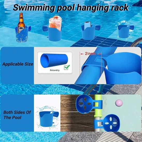 Porte-gobelets Pour Boissons, Support Multifonctions Pour Boissons De Piscine Emp Che Le D Versement Conteneurs Stockage Au Bord La Au Dessus Sol
