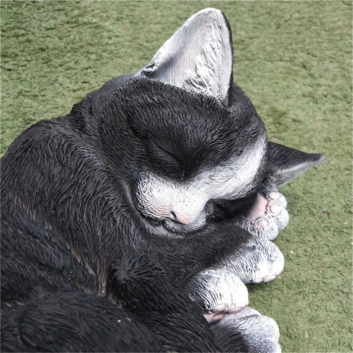 Statue d'ange chien chat endormi en résine, ornement de pierre