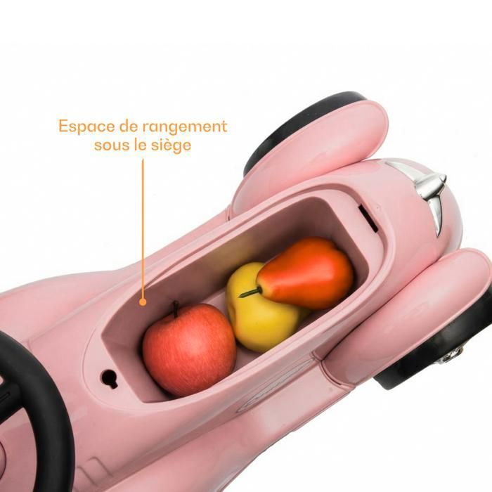 Porteur LEMODO Rétro Rose – Dès 1 An, Klaxon, Pneus Silencieux, 25 Kg Max
