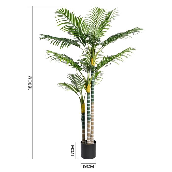 Lot de 2 Palmiers Artificiels 180cm, Arbre Artificiel,Intérieur