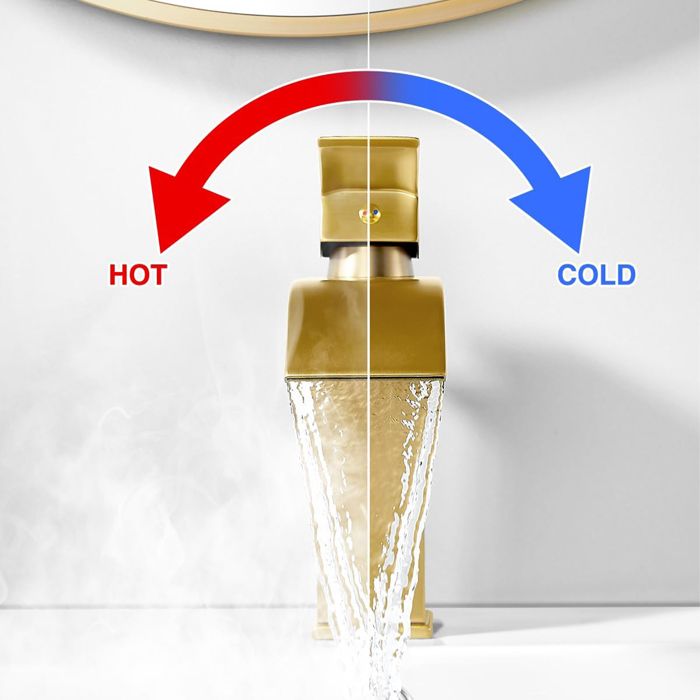 Robinet Salle De Bain Cascade Haut Rétro - Mitigeur Lavabo Laiton Bronzé Antique - Eau Chaude Froide SHUNLI