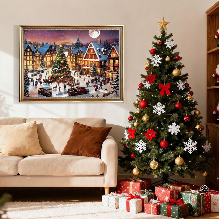 Calendrier De L'Avent 2024 Puzzle 1008 Pièces | Compte à Rebours 24 Jours | Scène De Noël 50x70cm | Activité Famille