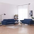 Ensemble Canapés droits fixe Mode 3 + 2 places - Canapé de relaxation Canapé de salon Tissu Bleu FMC® ♪♪30635-0