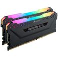 Mémoire RAM - CORSAIR - Vengeance RGB Pro DDR4 - 16GB 2x8GB DIMM - 3200 MHz  - 1.35V - Noir (CMW16GX4M2C3200C)-0