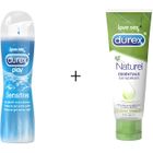 DUREX Pack Gels Lubrifiants - Gel Naturel + Gel Sensitive Douveur - Gels à base d eau - 2x50ml