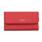 Flora Co Paris - Porte Chéquier Portefeuille Tout En Un À Rabat Femme-pur Saffiano - Rouge