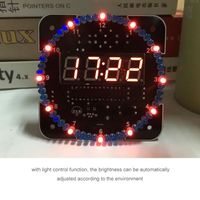 TMISHION Kit Horloge DIY LED Horloge Électronique de Température Kit Contrôle Lumineux W / Étui ＆ USB Câble Rouge