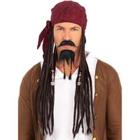 Accessoire déguisement pirate - FUNIDELIA - Moustache et bouc en peluche noire
