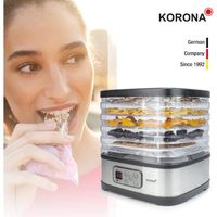 Korona 57011 Déshydrateur avec barre de céréales | 5 niveaux | Sèche les fruits,la viande,le poisson,les herbes | Minuteur 8-72 h