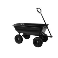 Chariot de jardin MARK ADLER CART 2.0 Noir, 4 Pneus gonflables , Chargeable jusqu'à 200 kg, Bac en Plastique, Fonction Inclinable