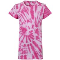 T-shirt Enfant Fille - Tie Dye Rose Imprimé - Manches Courtes - Col Rond