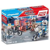 PLAYMOBIL Starter Pack Police - City Action - 71381 - Avec 2 personnages, 2 motos et des accessoires - Dès 4 ans