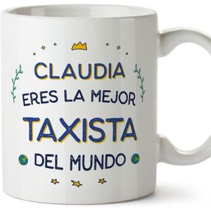 CHAUFFEUSE Tasses Personnalisables Pour Chauffeuse De Taxi Femme - En Espagnol - Cadeau Personalisé- Mejor Del Mundo - 11 Oz - 330 Ml[P13971]