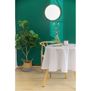 SUCHDECO Nappe Ronde 140 cm Khaki Nappe de Table en Lin Coton Lavable  Anti-Tache avec Glands, Broderie à Rayures pour Anniire, 266 - Cdiscount  Maison