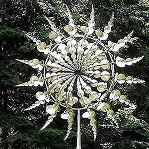 GIROUETTE - CADRAN Moulin à Vent en MéTal Unique Et Magique,AttrapeTourneaux à Vent Solaire | Les Sculptures Bougent avec Le Vent | pour La DéCo 33