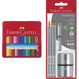 Faber Castell 580266 Lot de 4 Crayons Grip 2001 Brillant-Vert 