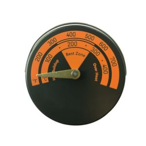 favourall Thermomètre de cheminée, thermomètre magnétique pour poêle à  bois, bûches, tuyau de cheminée, four