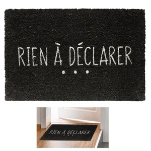 Q8136 - Paillasson Paille Messages Noir Les r/ègles de la Maison Sourire 7J//7 et Bonne Humeur 24H//24 - 60x40 cm Les Tr/ésors De Lily