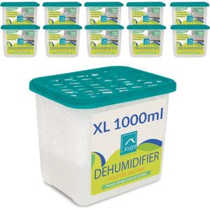 DÉSHUMIDIFICATEUR Déshumidificateur d'intérieur en paquet de 10 de 1 000 ml - absorbe 1 litre d'humidité et prévient les moisissures et les cha[c670]