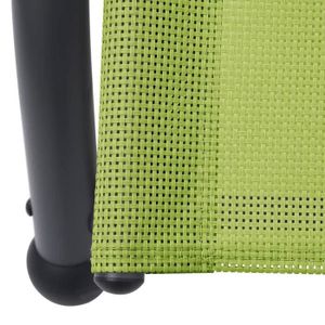 CHAISE LONGUE Chaise longue double avec auvent Textilène Vert XID