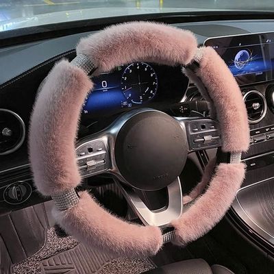 CHIZIYO – housse de volant de voiture, 4 couleurs, 36 40CM, en fausse  fourrure chaude pour l'hiver Beige - Cdiscount Auto