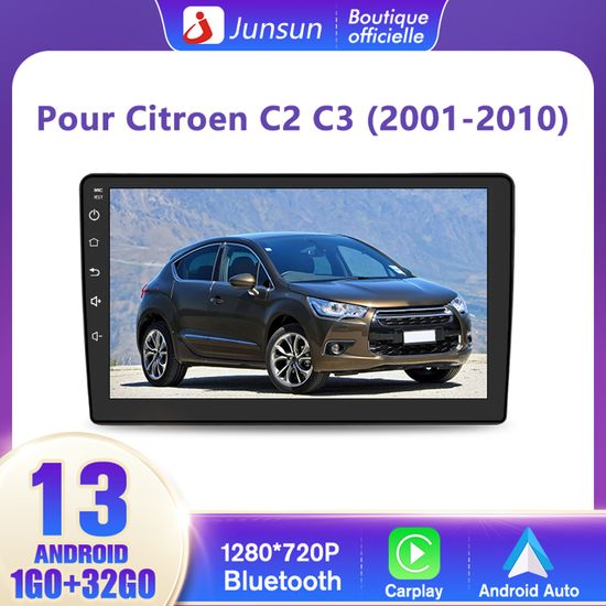 LiteGauge Stereo Radio For Ci-troën C2 C3 2001-2010 9" IPS Touch Screen Bluetooth WiFi GPS Navigation CarPlay/Android Auto Rear View Camera DSP/SWC(Color:4 Core 1+32G