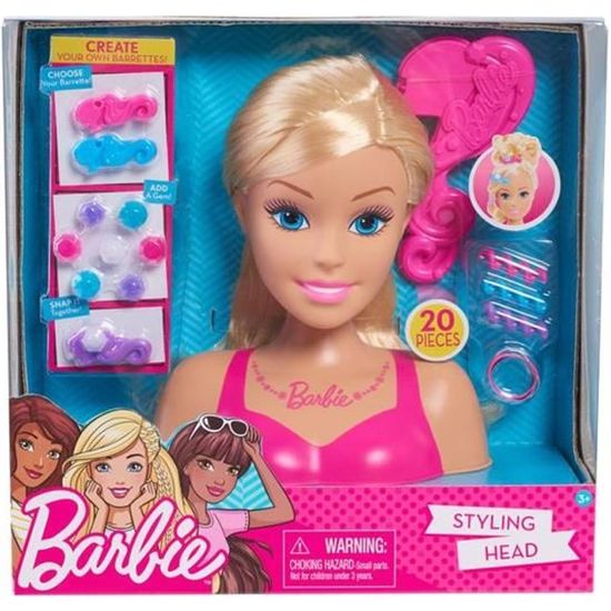 Tête coiffante Barbie - Barbie - Blonde - Accessoires - Jouet multifonctionnel