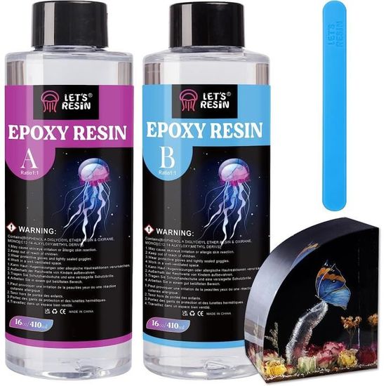 Kit Résine Epoxy 1016 Ml Complet Débutant - Avec Pigments Et Paillettes, Pour Bijoux, Artisanat