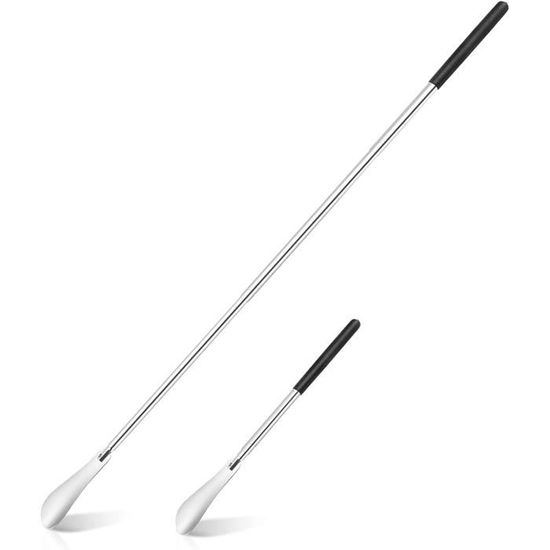 Chausse-pied Extensible En Acier Inoxydable - Télescopique 25 à 63 Cm - Lot De 2 - Pour Tous, Dos Et Genoux Fragiles - 14