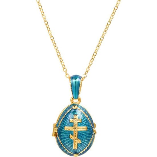 Collier - Chaîne dorée et long pendentif avec perle noire - Calino Crea