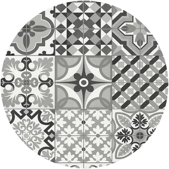 Tapis Vinyle Rond Carolina pour extérieur et intérieur