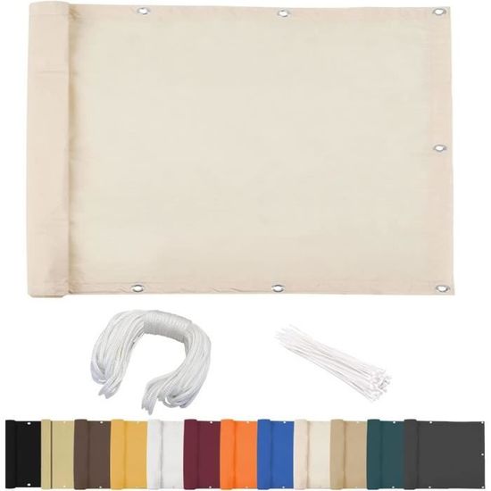 Brise-Vue Pour Balcon Jardin, 50x1000cm - CrèMe, Balcon Protection Contre Les Regards, UV