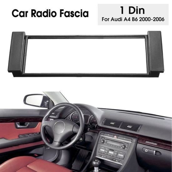 Façade Autoradio 1 DIN Pour Audi A4 B6 (2000-2006) - Panneau De Remplacement Tableau De Bord, Couleur Noire