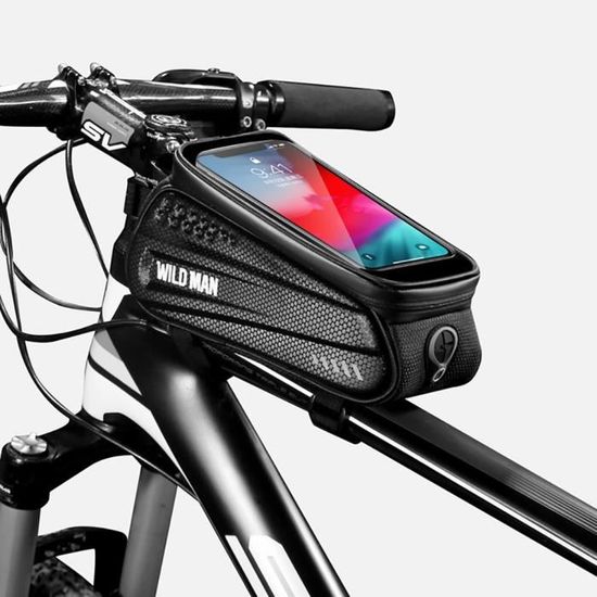 Generic Sacoche De Cadre Vélo Étanche – Écran Tactile, Compatible Smartphone Jusqu'à 6,8″, 1,2 L